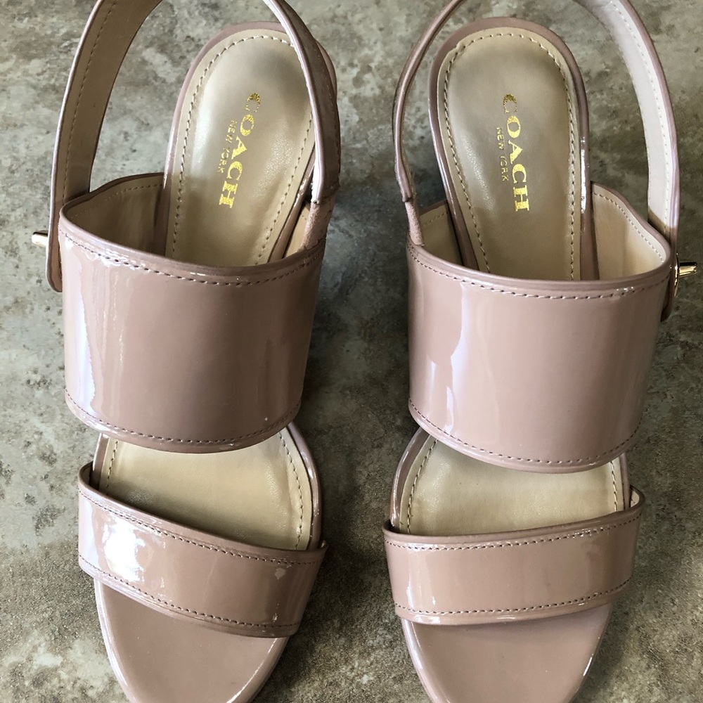 Coach Tan Blush Marla Slingback Sandals